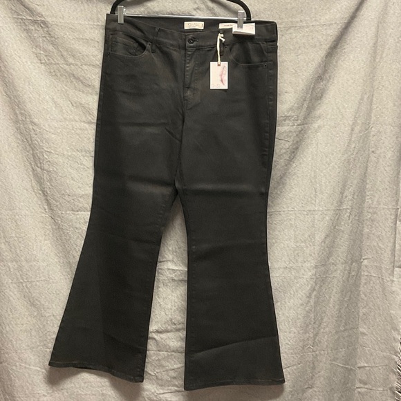 Jessica Simpson Denim - Women's Black waxed textured Flared Jeans